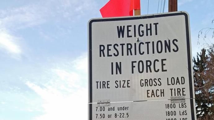 Seasonal weight restrictions now on some county roads